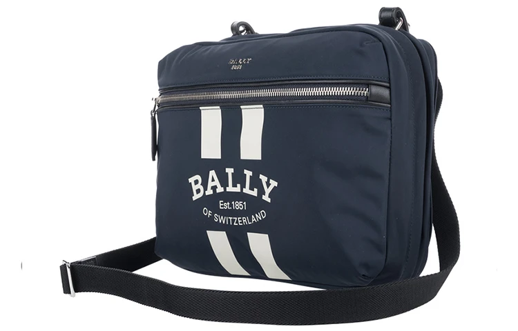 商品[国内直发] Bally|巴利 Fixie 条纹Logo印花 尼龙 背包双肩包 中号 男款 蓝色,价格¥2737,第7张图片详细描述