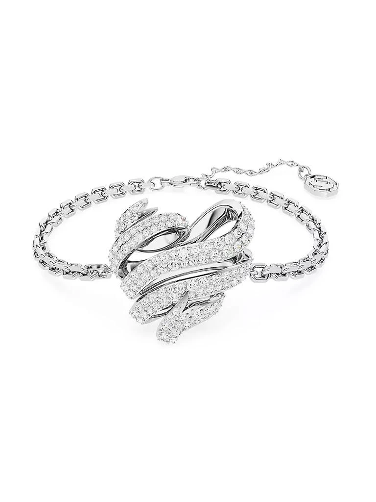 商品Swarovski|Volta Rhodium-Plated &amp; Cubic Zirconia Swirling Heart Bracelet,价格¥1463,第1张图片