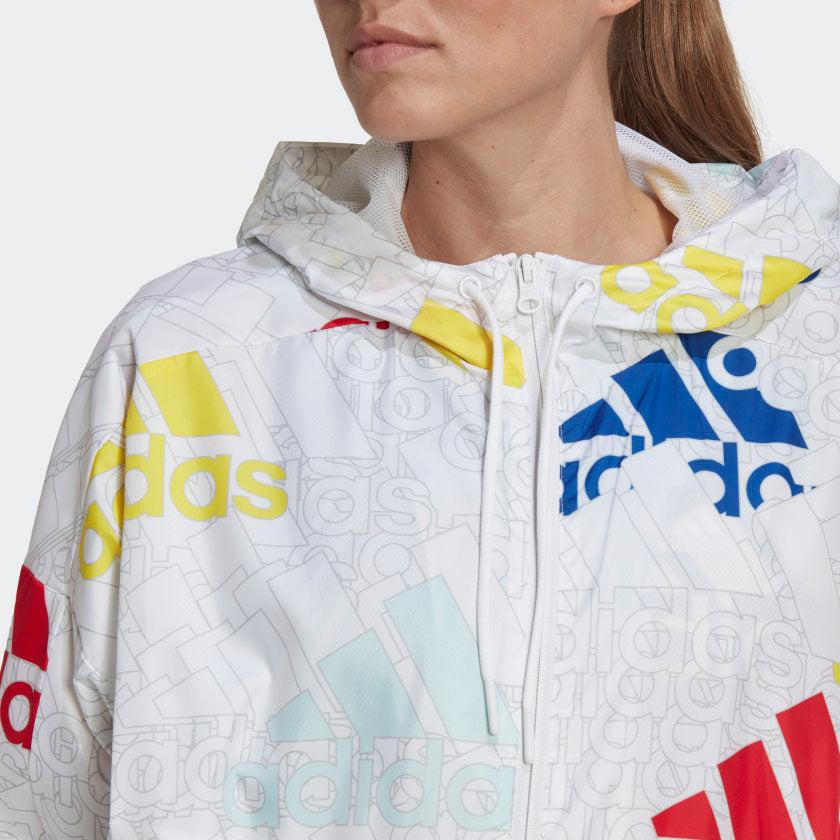 Women's adidas Essentials Multi-Colored Logo Loose Fit Windbreaker商品第6张图片规格展示