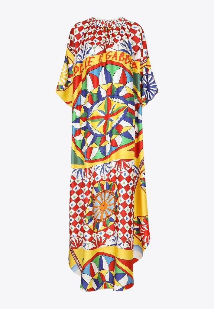 商品Dolce & Gabbana|Carretto Print Silk Maxi Kaftan Dress,价格¥18656,第3张图片详细描述