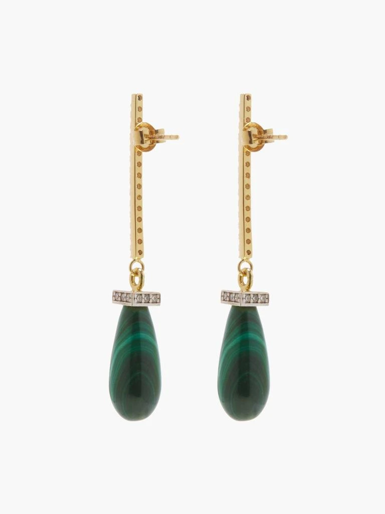 商品MATEO|La Barre diamond, malachite & 14kt gold earrings,价格¥17200,第5张图片详细描述