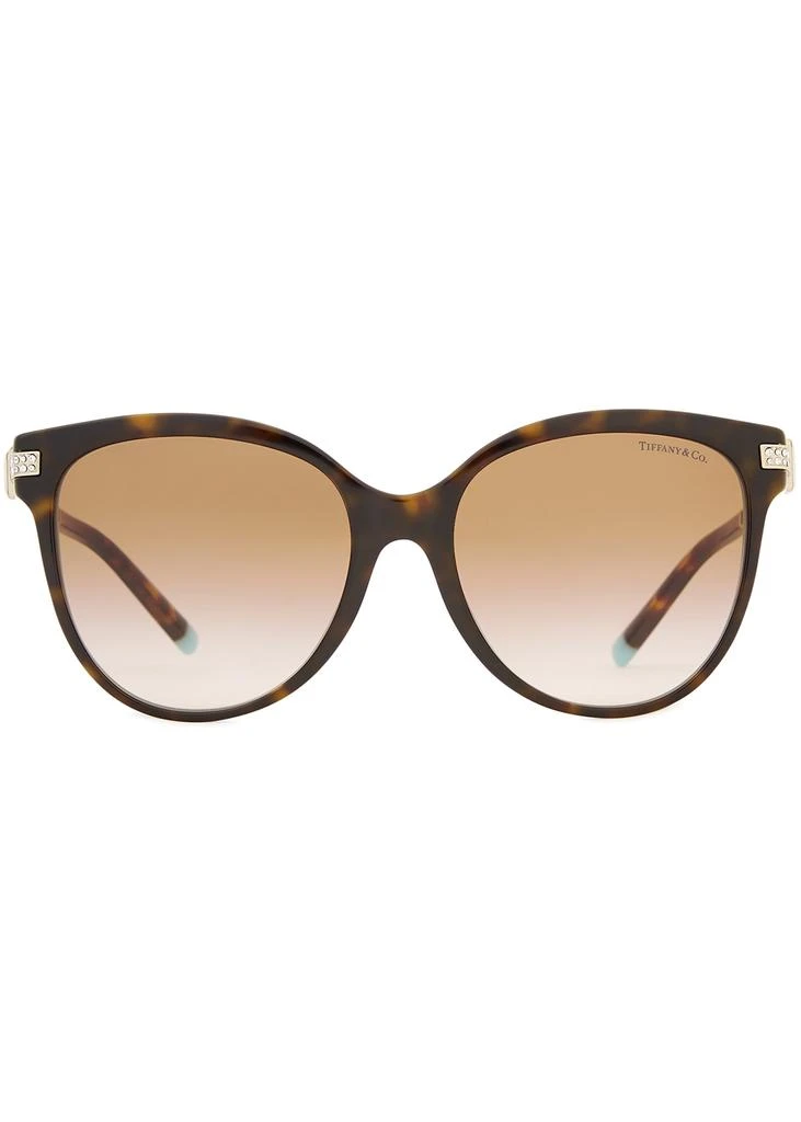 商品Tiffany & Co.|Tortoiseshell oval-frame sunglasses,价格¥3171,第2张图片详细描述