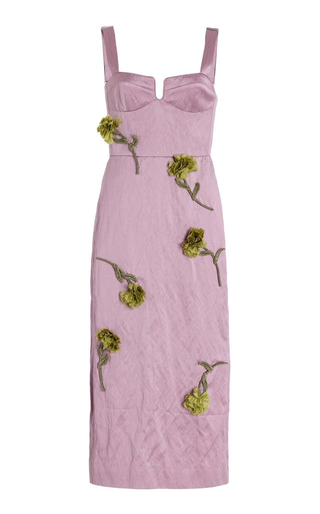 商品Erdem|Erdem - Embellished Satin Bustier Midi Dress - Pink - UK 12 - Moda Operandi,价格¥19439,第1张图片