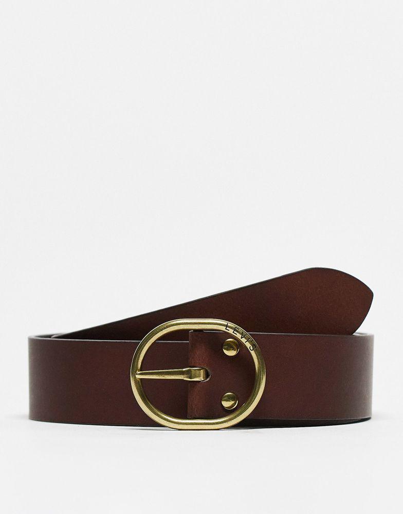 商品Levi's|Levi's Arletha reversible leather belt in black and brown,价格¥339,第1张图片