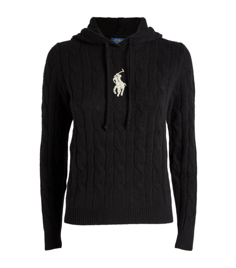 Cable Knit Polo Pony Hoodie商品第1张图片规格展示