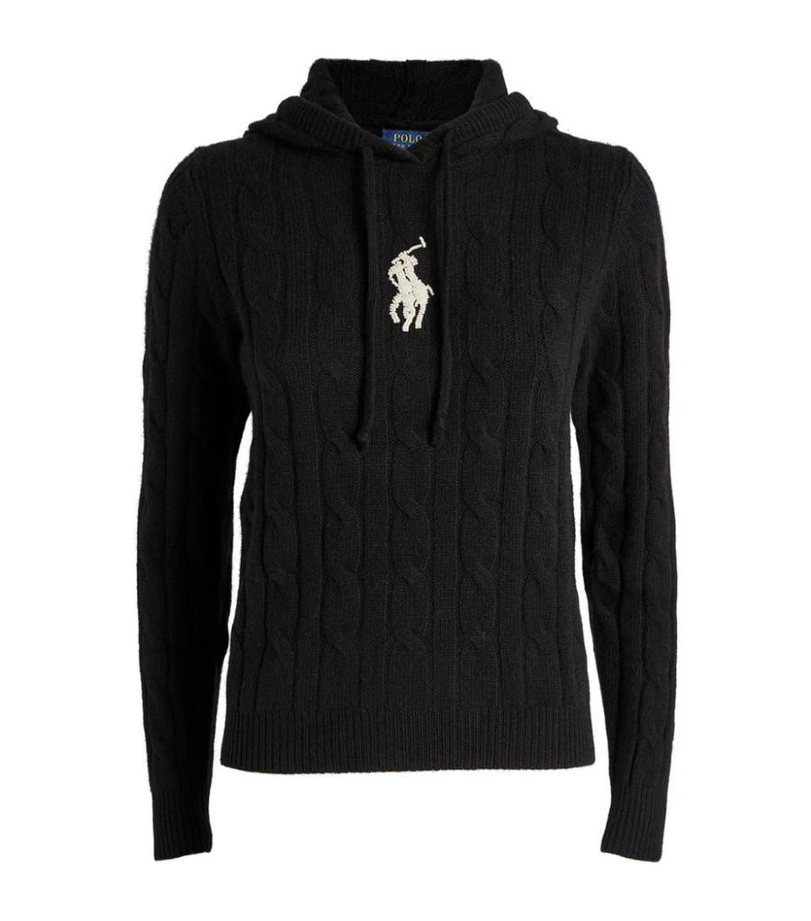 商品Ralph Lauren|Cable Knit Polo Pony Hoodie,价格¥3840,第1张图片