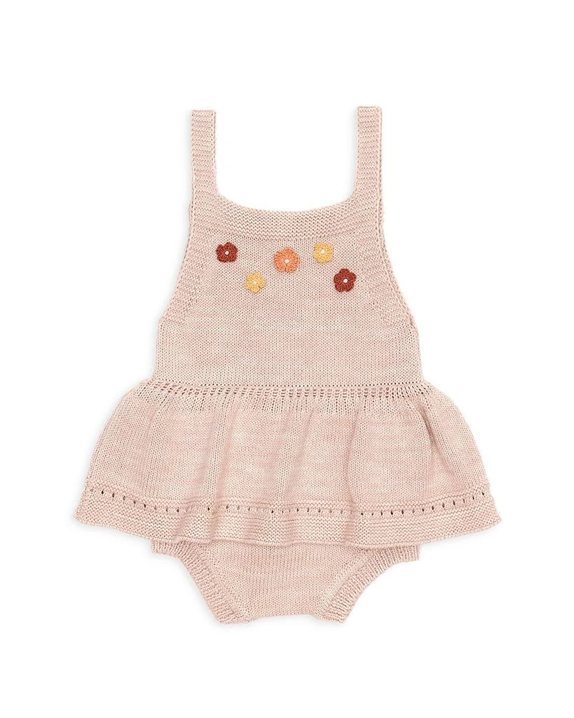 商品Tun Tun|Girls' Knit Romper With Floral Appliqués - Baby,价格¥245,第1张图片详细描述