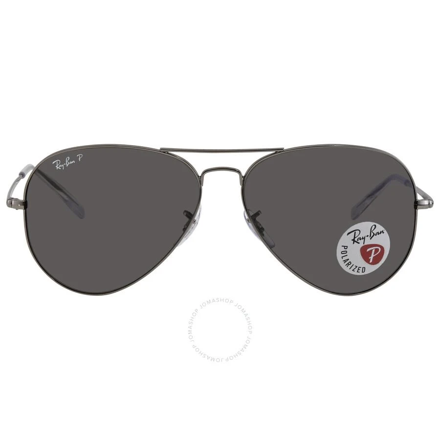 商品Ray-Ban|Polarized Black Aviator Unisex Sunglasses RB3689 004/48 62,价格¥1179,第1张图片
