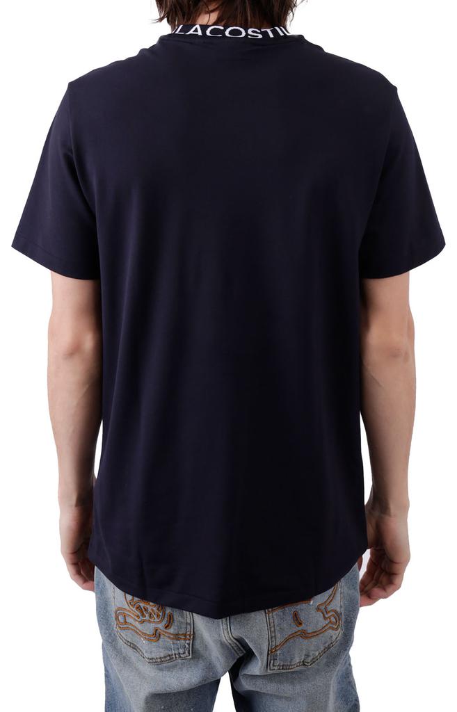 Branded Collar Ultra-Lightweight Piqué T-Shirt - Navy Blue商品第3张图片规格展示