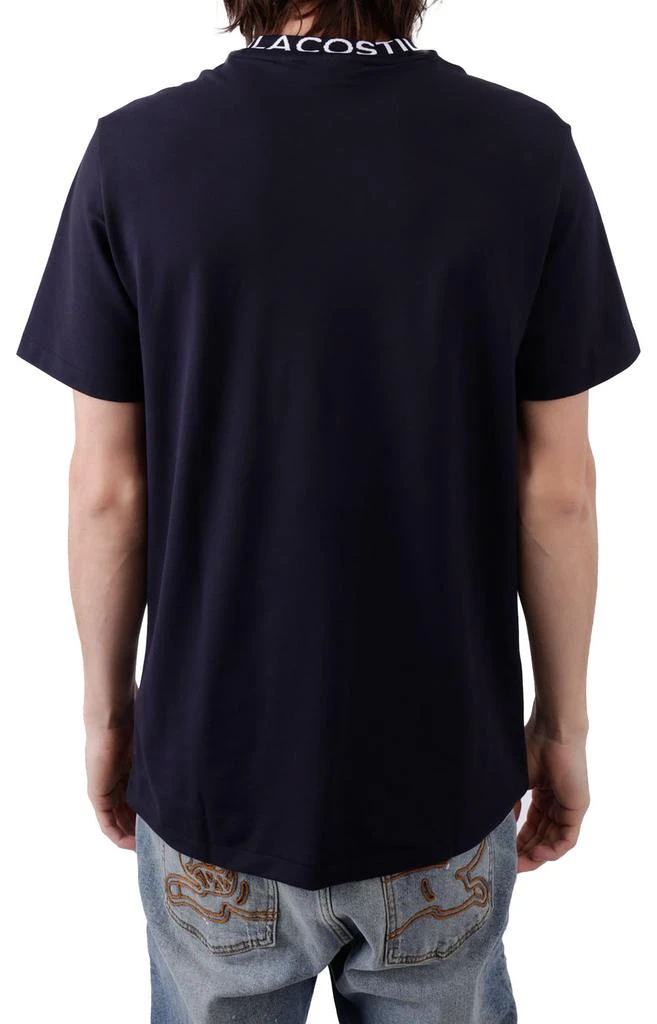 商品Lacoste|Branded Collar Ultra-Lightweight Piqué T-Shirt - Navy Blue ,价格¥355,第3张图片详细描述