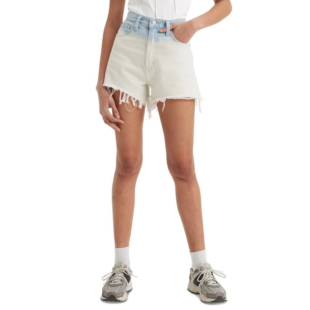 商品Levi's|High-Waisted Distressed Cotton Mom Shorts,价格¥154,第1张图片