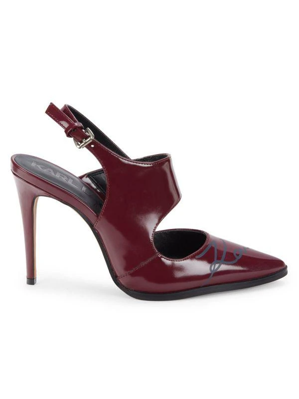 商品Karl Lagerfeld Paris|Logo Leather Slingback Pumps,价格¥338,第1张图片