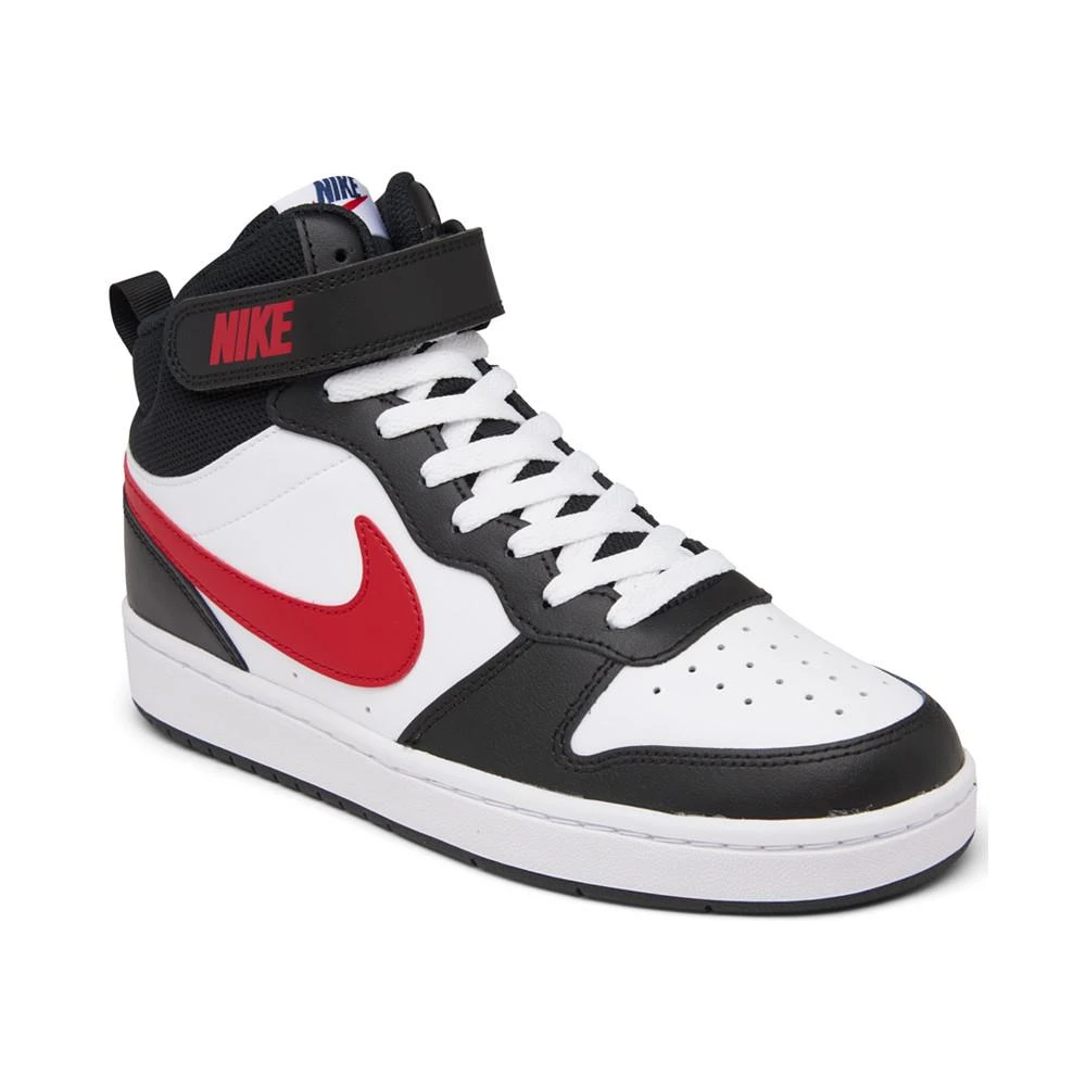 商品NIKE|Big Boys Court Borough Mid 2 Stay-Put Casual Sneakers from Finish Line,价格¥375,第1张图片