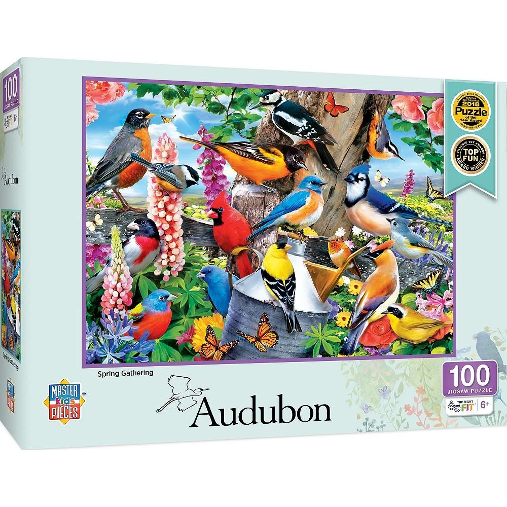 商品MasterPieces Puzzles|Audubon - Spring Gathering 100 Piece Kids Jigsaw Puzzle,价格¥134,第1张图片