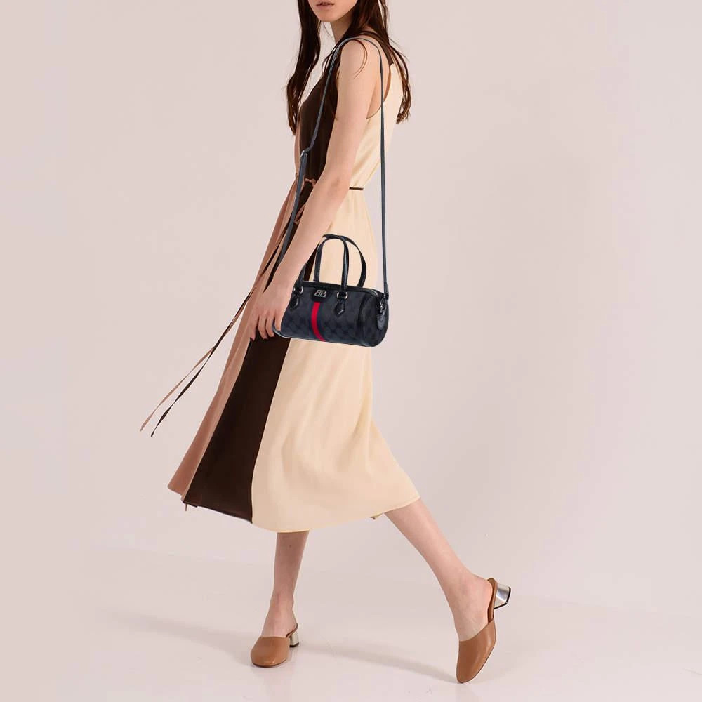 商品Balenciaga|Balenciaga x Gucci Black Canvas and Leather The Hacker Project Boston Bag,价格¥15788,第2张图片详细描述