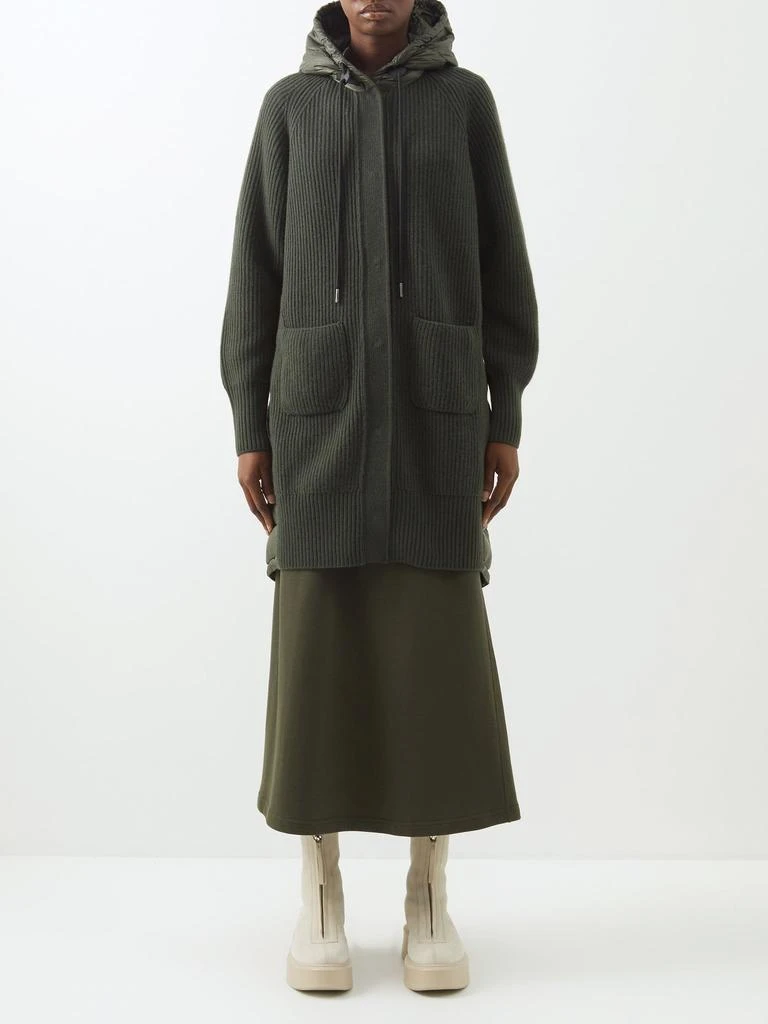 商品Moncler|Padded ribbed-wool hooded cardigan,价格¥8743,第1张图片