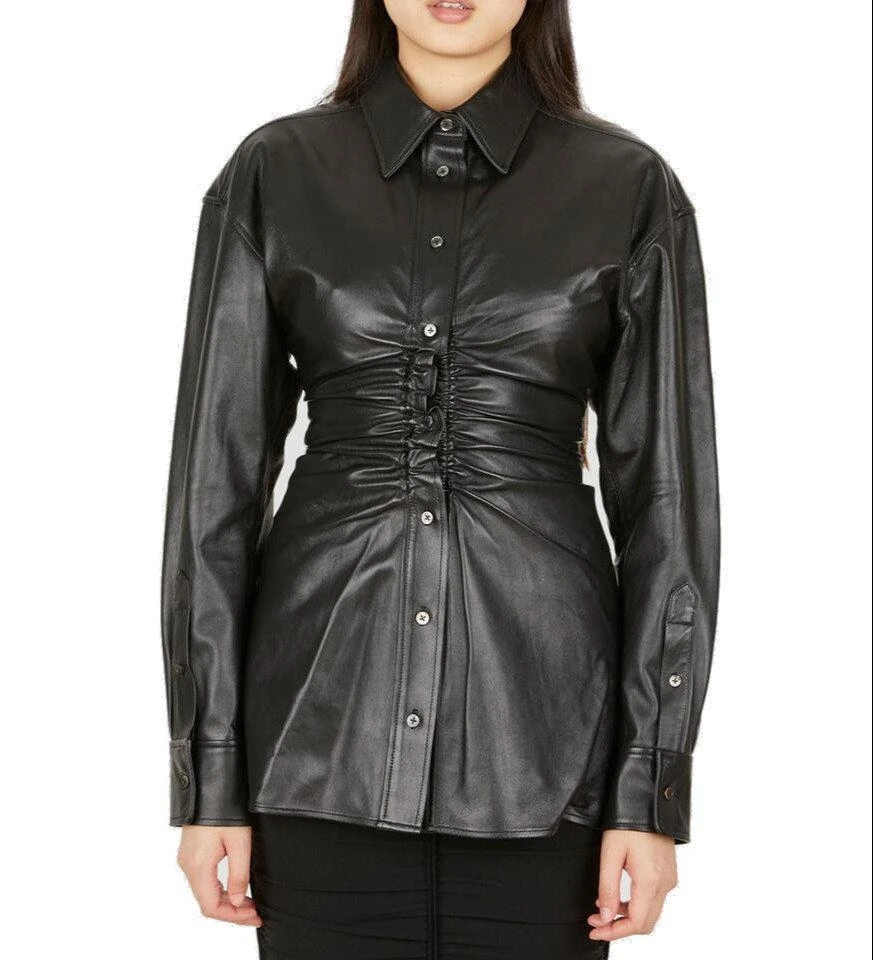 商品Alexander Wang|Alexander Wang Ruched Detailed Long-Sleeved Shirt,价格¥5083,第1张图片