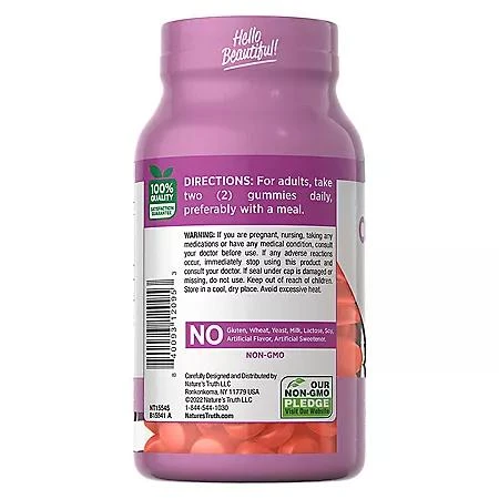 商品Nature's Truth|Nature's Truth Collagen Type 1 + 3 Gummies, Natural Strawberry Flavor (120 ct.),价格¥82,第3张图片详细描述