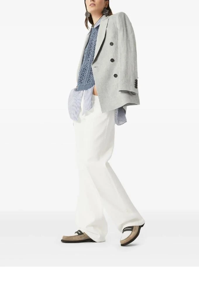 商品Brunello Cucinelli|Suede And Leather Loafers With Contrasting Band,价格¥7588,第4张图片详细描述