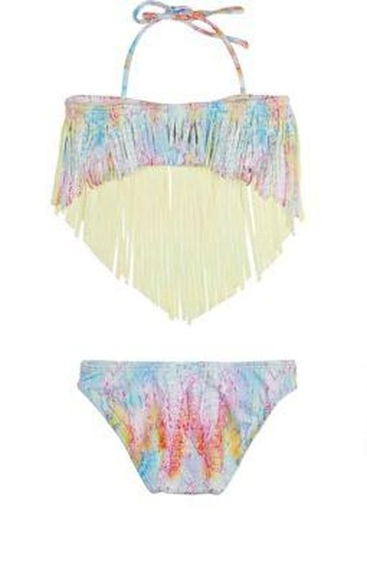 商品Peixoto|Snakeskin-Pattern Fringed Two-Piece Swimsuit,价格¥335,第2张图片详细描述