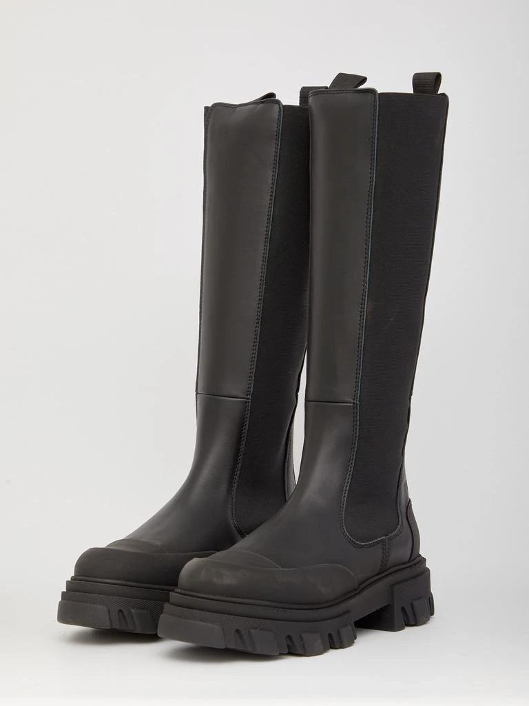 商品Ganni|Black leather high-boots,价格¥2576,第2张图片详细描述