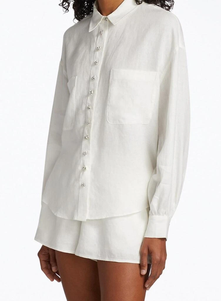 商品CAMI NYC|Belkis Embellished-Button Linen Top In White,价格¥1508,第1张图片