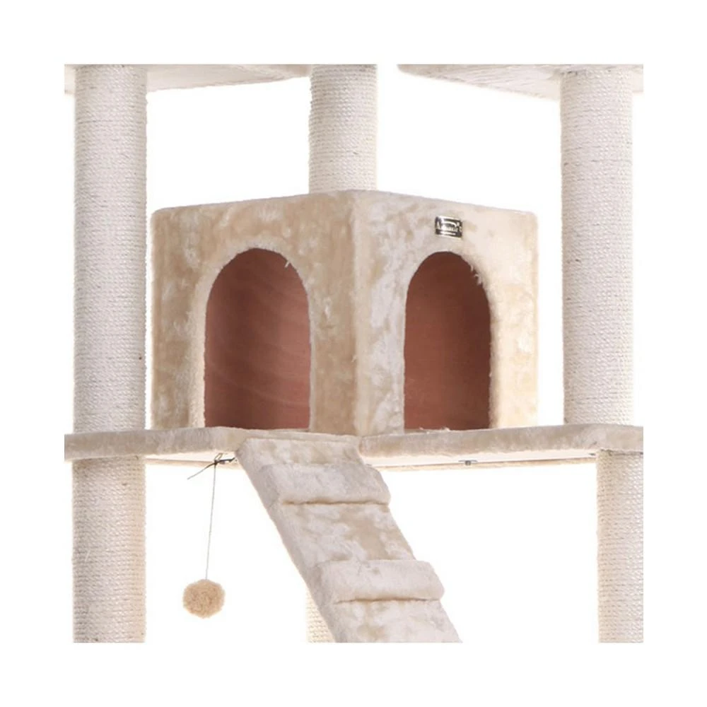 商品Macy's|74" Multi-Level Real Wood Cat Tree With Scratching Posts,价格¥2762,第4张图片详细描述