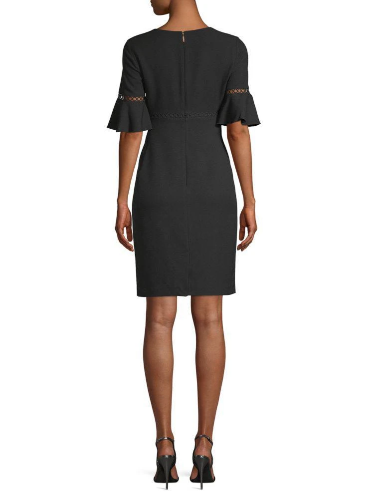 商品Karl Lagerfeld Paris|Bell-Sleeve Sheath Crepe Dress,价格¥442,第2张图片详细描述