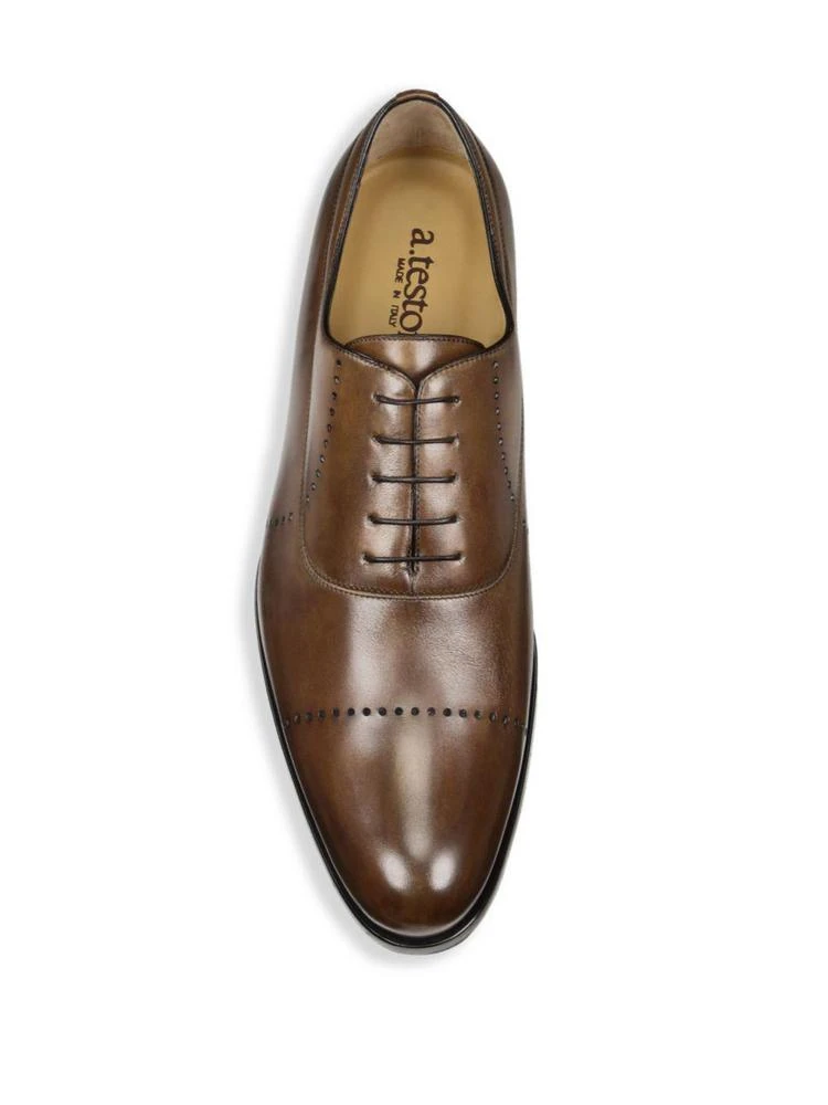 商品A. Testoni|Leather Perforated Oxfords,价格¥4468,第4张图片详细描述