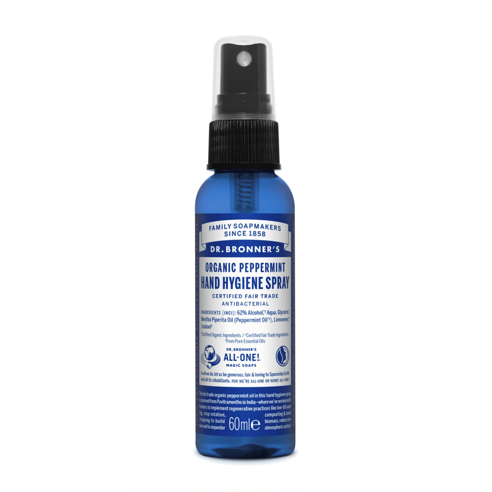 商品Dr. Bronner's|Dr Bronner's 布朗博士 有机薄荷手部免洗消毒喷雾 60ml,价格¥57,第1张图片