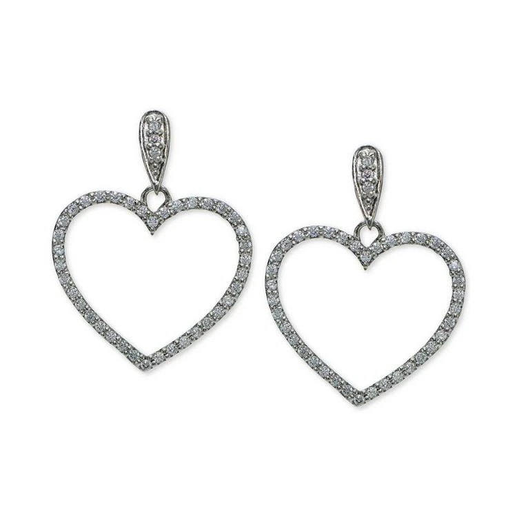 商品Giani Bernini|Cubic Zirconia Pavé Open Heart Drop Earrings in Sterling Silver, Created for Macy's,价格¥187,第1张图片