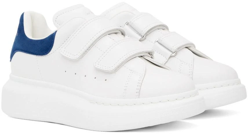 商品Alexander McQueen|Kids White & Blue Oversized Velcro Sneakers,价格¥1549,第4张图片详细描述