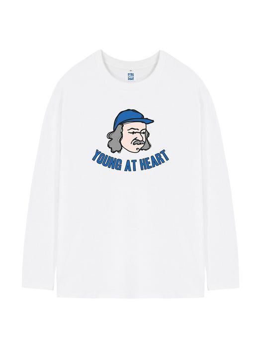YOUNG AT HEART WHITE LONG SLEEVED T SHIRT商品第3张图片规格展示