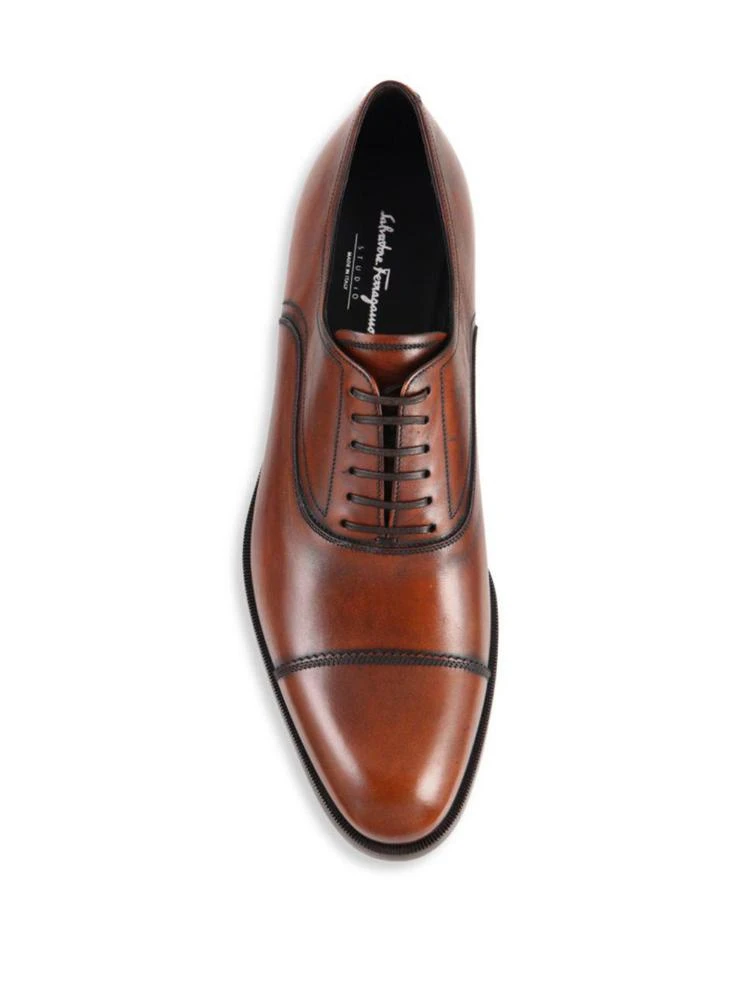 商品Salvatore Ferragamo|Guru Cap Toe Burnished Leather Oxfords,价格¥5058,第4张图片详细描述