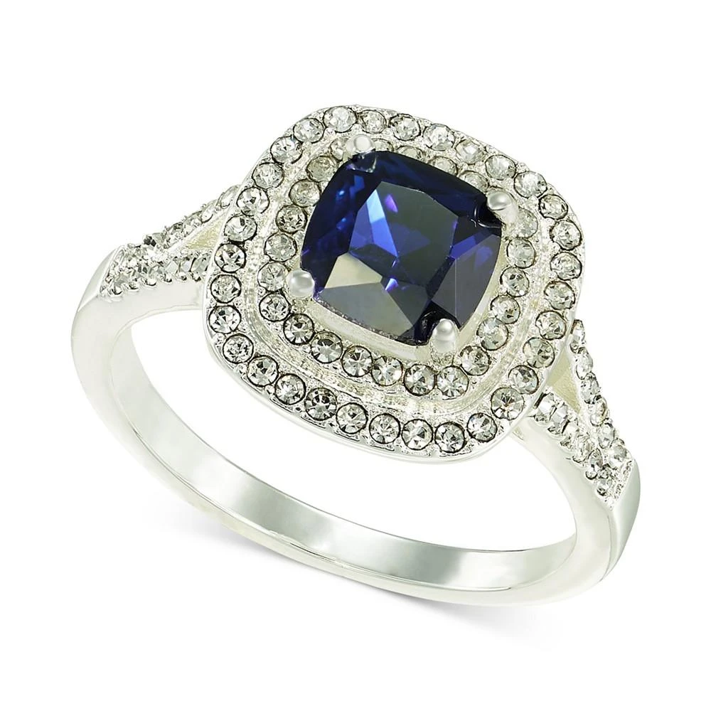 商品Charter Club|Silver-Tone Pavé & Color Crystal Square Halo Ring, Created for Macy's,价格¥52,第1张图片