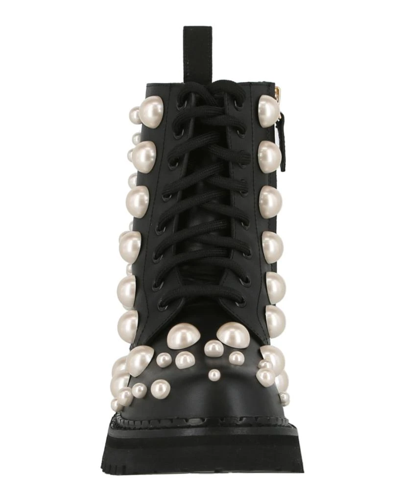 商品Moschino|Pearl Leather Combat Boots,价格¥3697,第4张图片详细描述