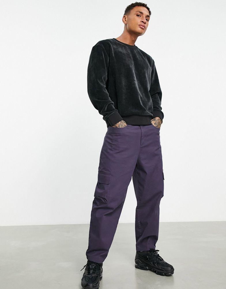Calvin Klein Jeans corduroy sweatshirt in black商品第4张图片规格展示