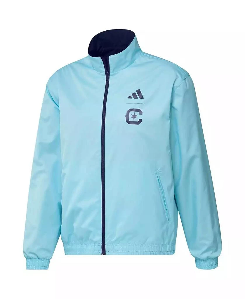 商品Adidas|Men's Navy and Light Blue Chicago Fire 2023 On-Field Anthem Full-Zip Reversible Team Jacket,价格¥831,第4张图片详细描述