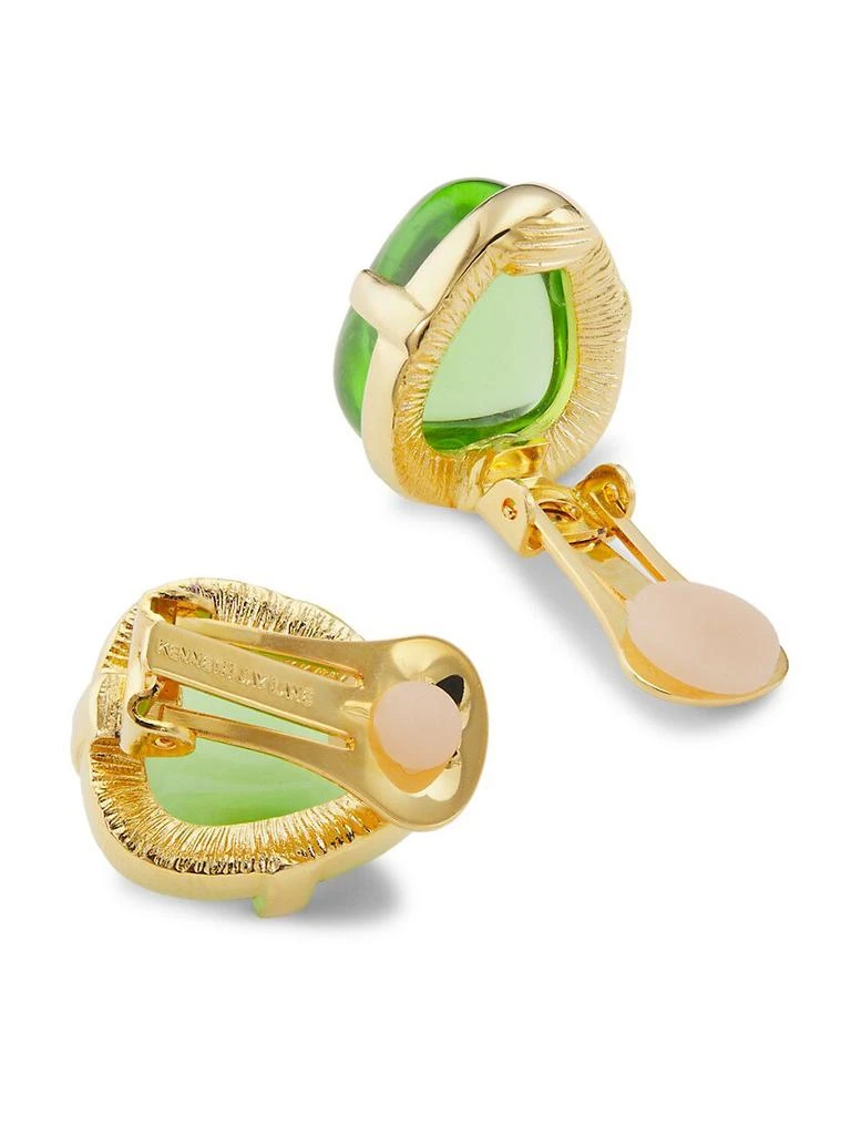 商品Kenneth Jay Lane|22K Gold-Plated & Peridot Glass Cabochon Clip-On Earrings,价格¥660,第3张图片详细描述