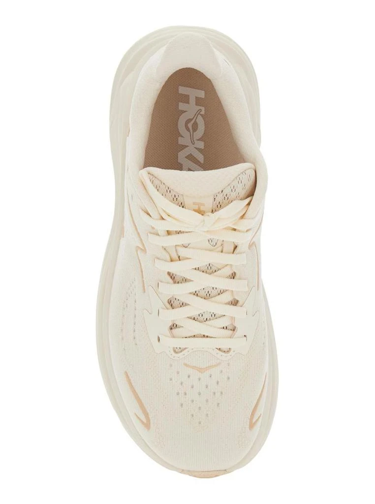 商品Hoka One One|'Clifton 10' White Low Top Sneakers With Oversize Sole And Logo Lettering On The Side In Tehc Fabric Unisex,价格¥1339,第4张图片详细描述