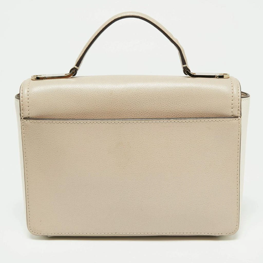 商品[二手商品] Kate Spade|Kate Spade Beige/White Leather Flap Top Handle Bag,价格¥922,第4张图片详细描述