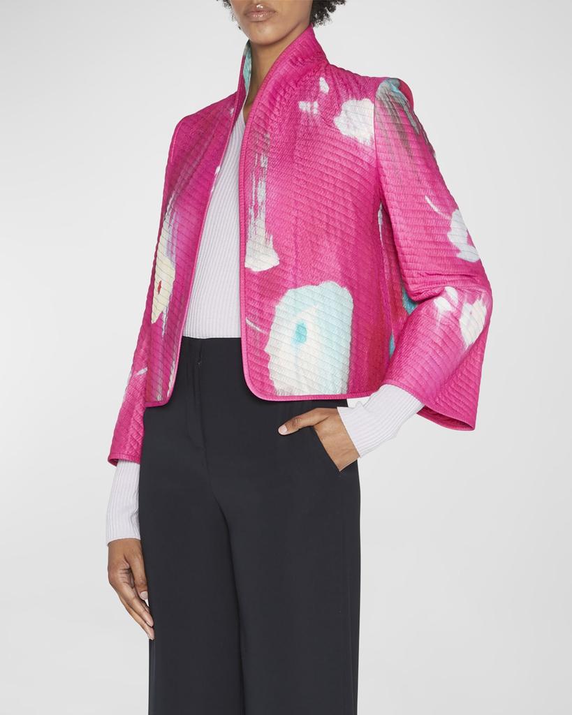 Silk Quilted Jacket w/ Floral Print商品第3张图片规格展示