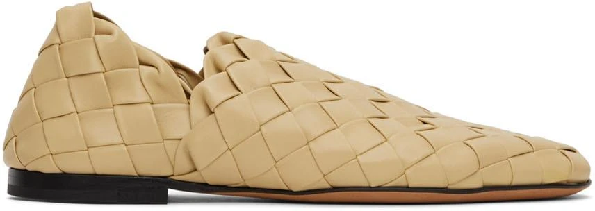 商品Bottega Veneta|Beige Intrecaccio Lagoon Slippers,价格¥17414,第1张图片