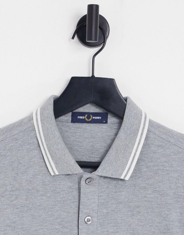 Fred Perry twin tipped polo shirt in grey商品第3张图片规格展示