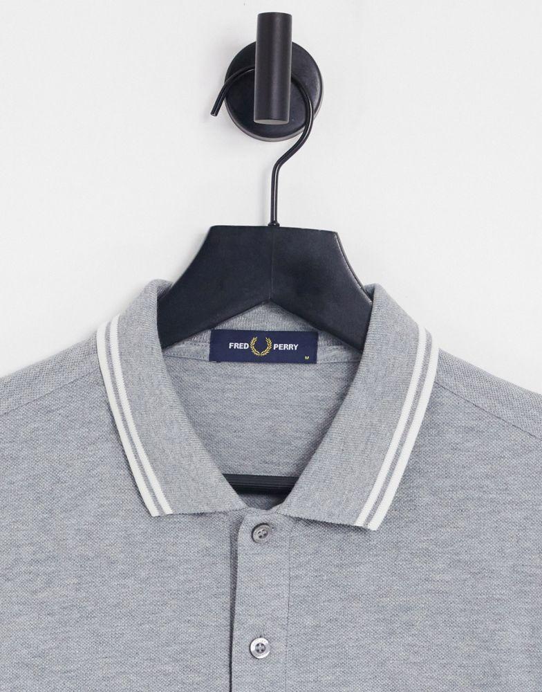 商品Fred Perry|Fred Perry twin tipped polo shirt in grey,价格¥565,第5张图片详细描述