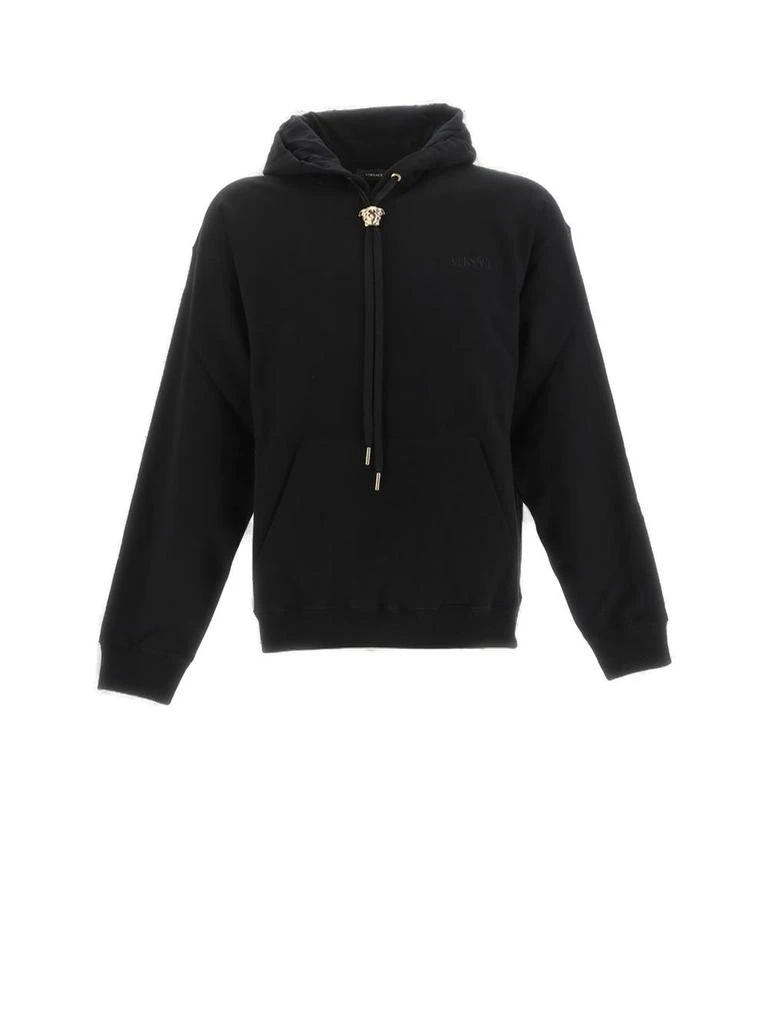 商品Versace|Versace Logo Embroidered Drawstring Hoodie,价格¥3140,第1张图片