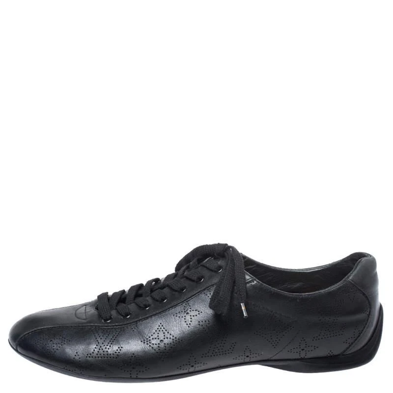 商品[二手商品] Louis Vuitton|Louis Vuitton Black Mahina Leather Low Top Sneakers Size 39.5,价格¥3957,第2张图片详细描述