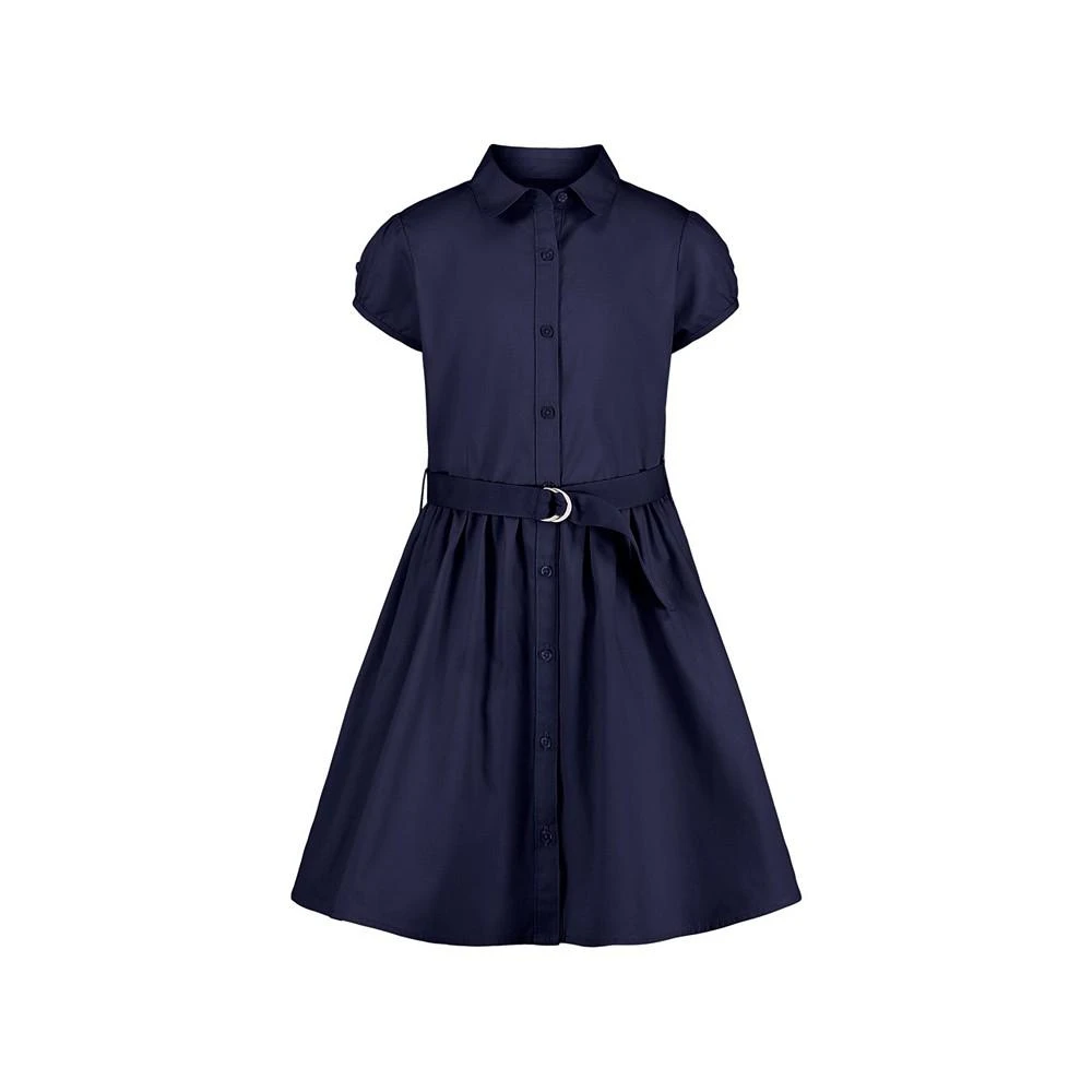 商品Nautica|Big Girls Uniform Belted Poplin Shirt Dress,价格¥160,第1张图片