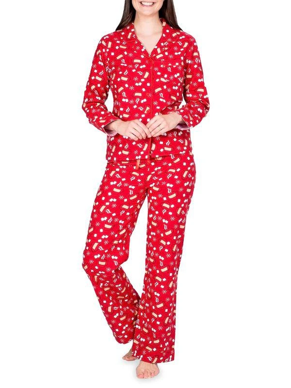 商品Blis|2-Piece Hot Cocoa Flannel Pajama Set,价格¥318,第1张图片