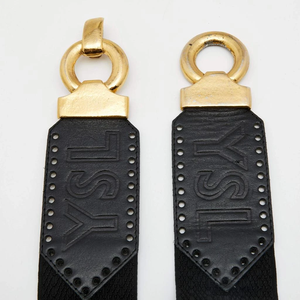 商品[二手商品] Yves Saint Laurent|Saint Laurent Black Leather and Elastic Band Golden Hook Waist Belt 85CM,价格¥1068,第2张图片详细描述